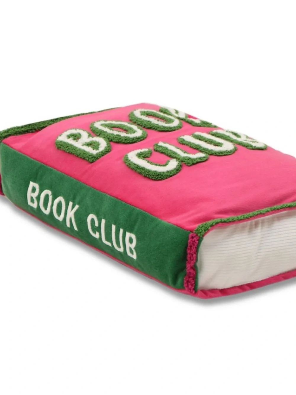 New! Pink 'Book Club' Plush Book Accent Pillow by Target Bullseye Playground